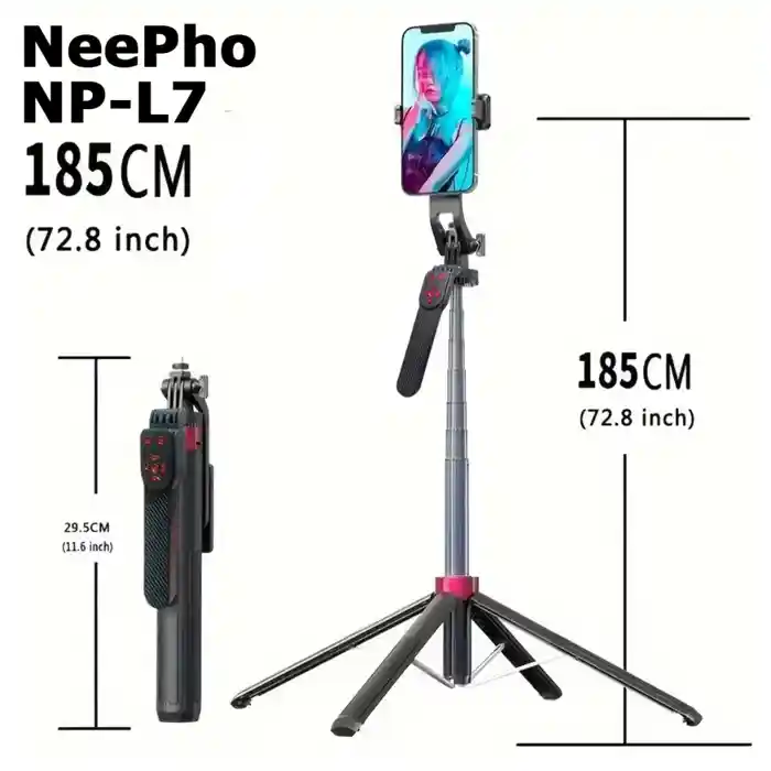 Neepho NP-L7 Selfie Stick Monopod Tripod Remote Bluetooth Mobile Camera